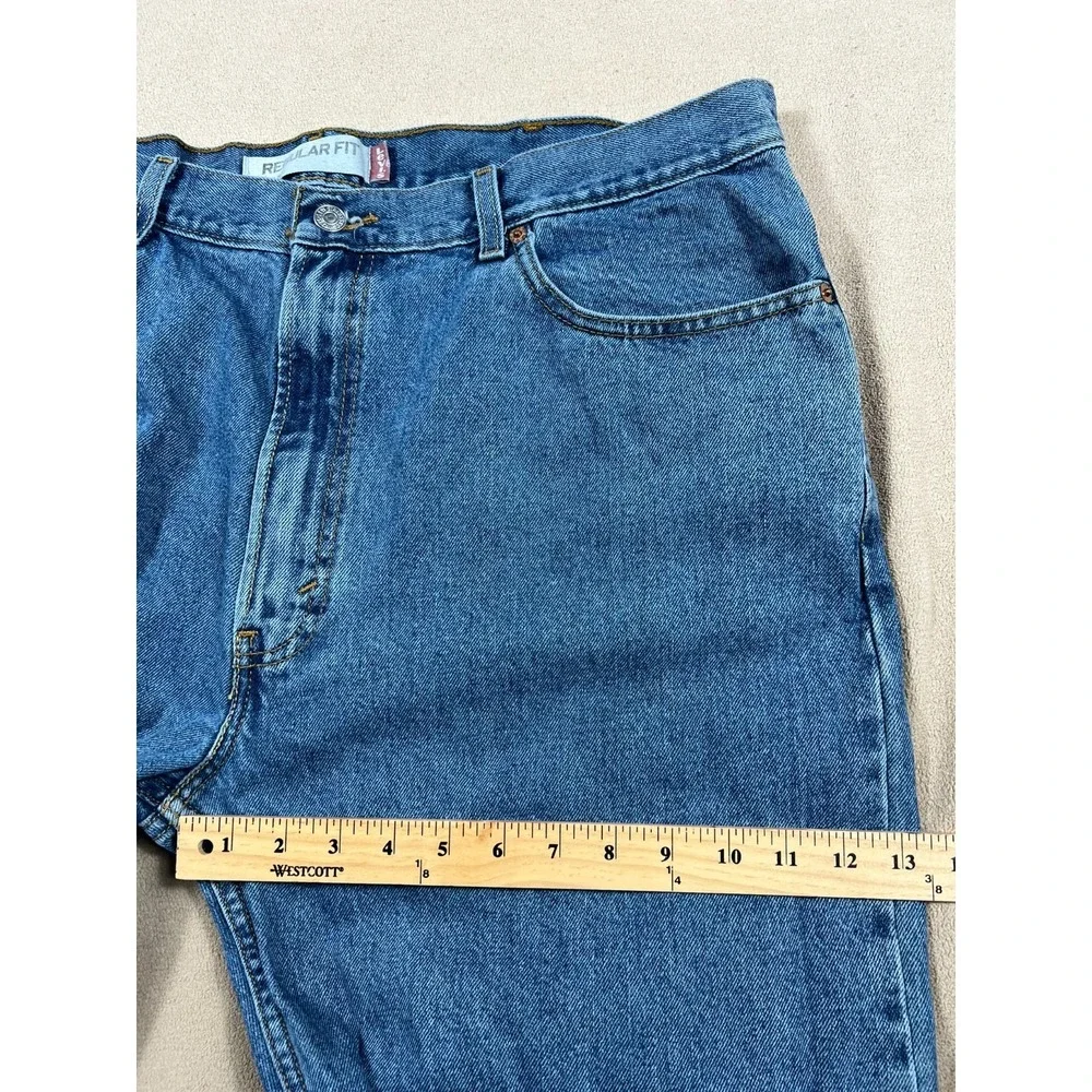 Levis 505‎ Regular Straight Mens Size 38X35 Zip Fly Denim Jeans Blue